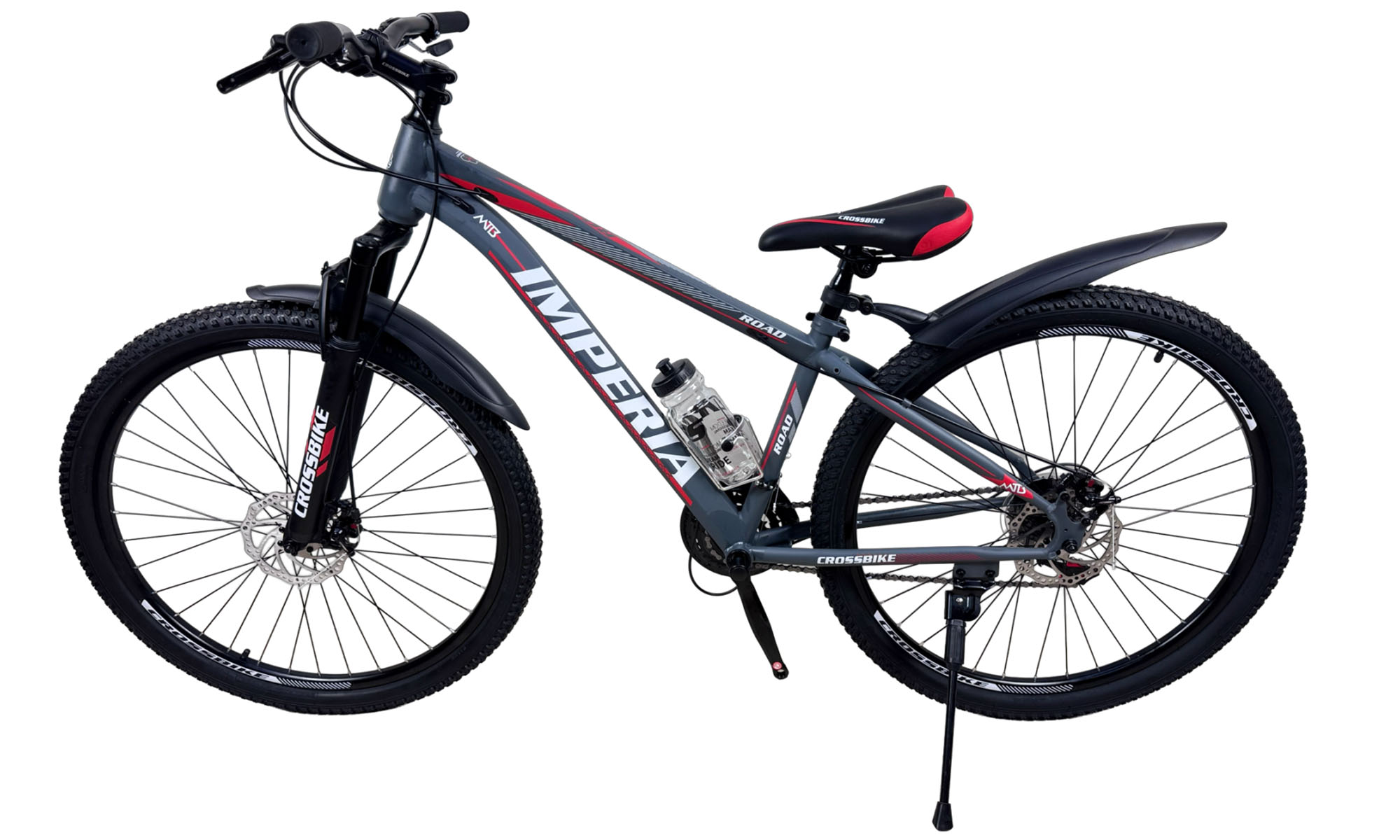 Велосипед CrossBike Imperia 27.5", размер S, рама 15", год 2026, Серый-Красный 4