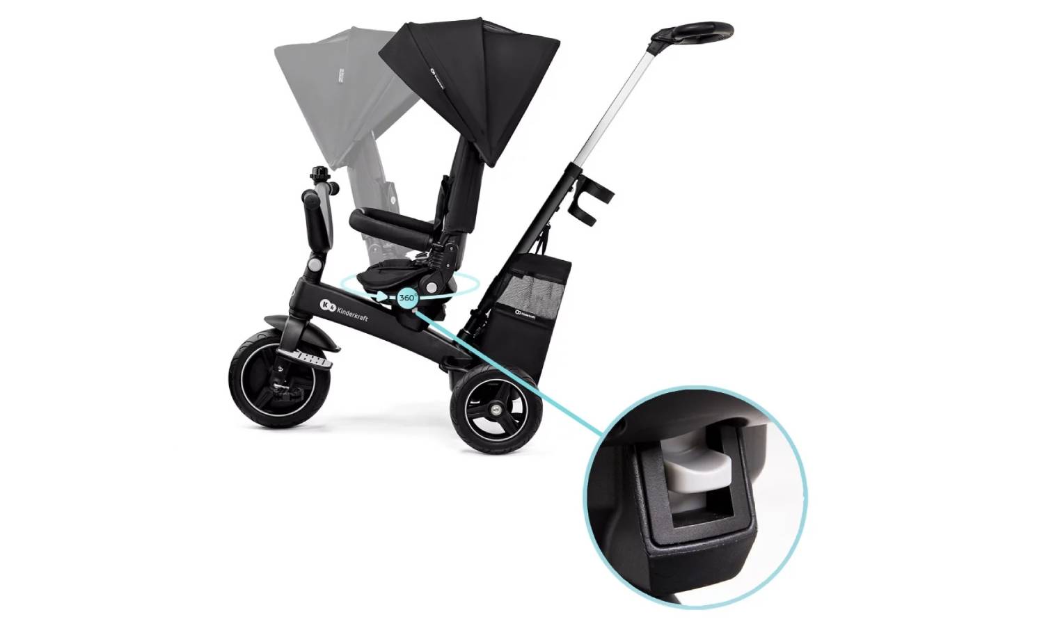 Триколісний велосипед Kinderkraft Easytwist Black 4