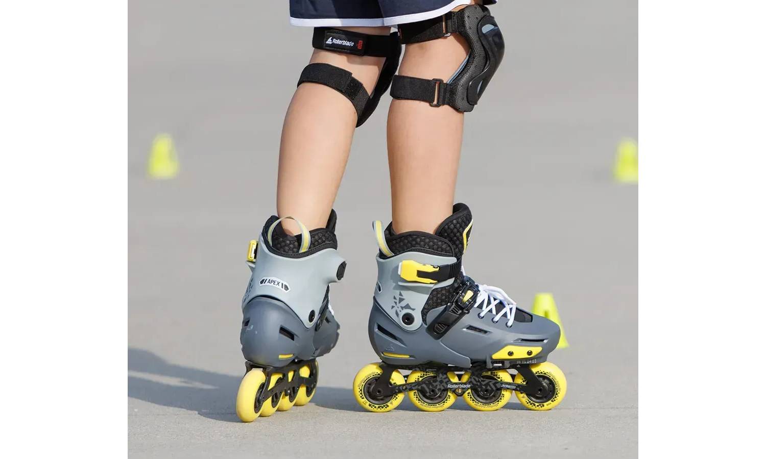 Ролики Rollerblade Apex charcoal-yellow 33-36 4