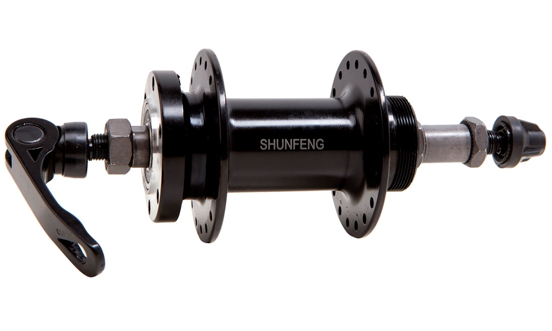 Фотография Втулка задняя SHUNFENG SF-A210R, 36H, диск., эксцентрик, трещетка, черная