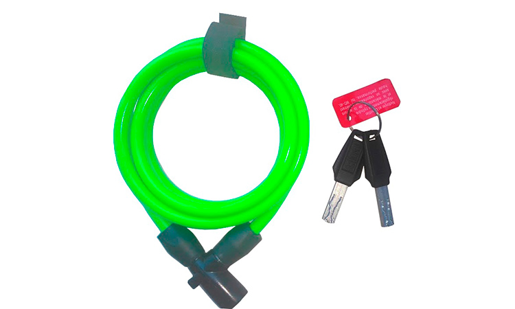 Фотография Замок ONGUARD Lightweight Key Coil Cable Lock, трос 150 см х 8 мм Зеленый 