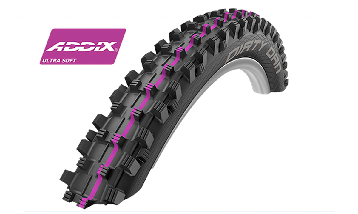 Фотография Покрышка Schwalbe 27.5x2.35 650B (60-584) DIRTY DAN Downhill Evolutoin B/B-SK HS417 Addix U-Soft 2x67EPI  black