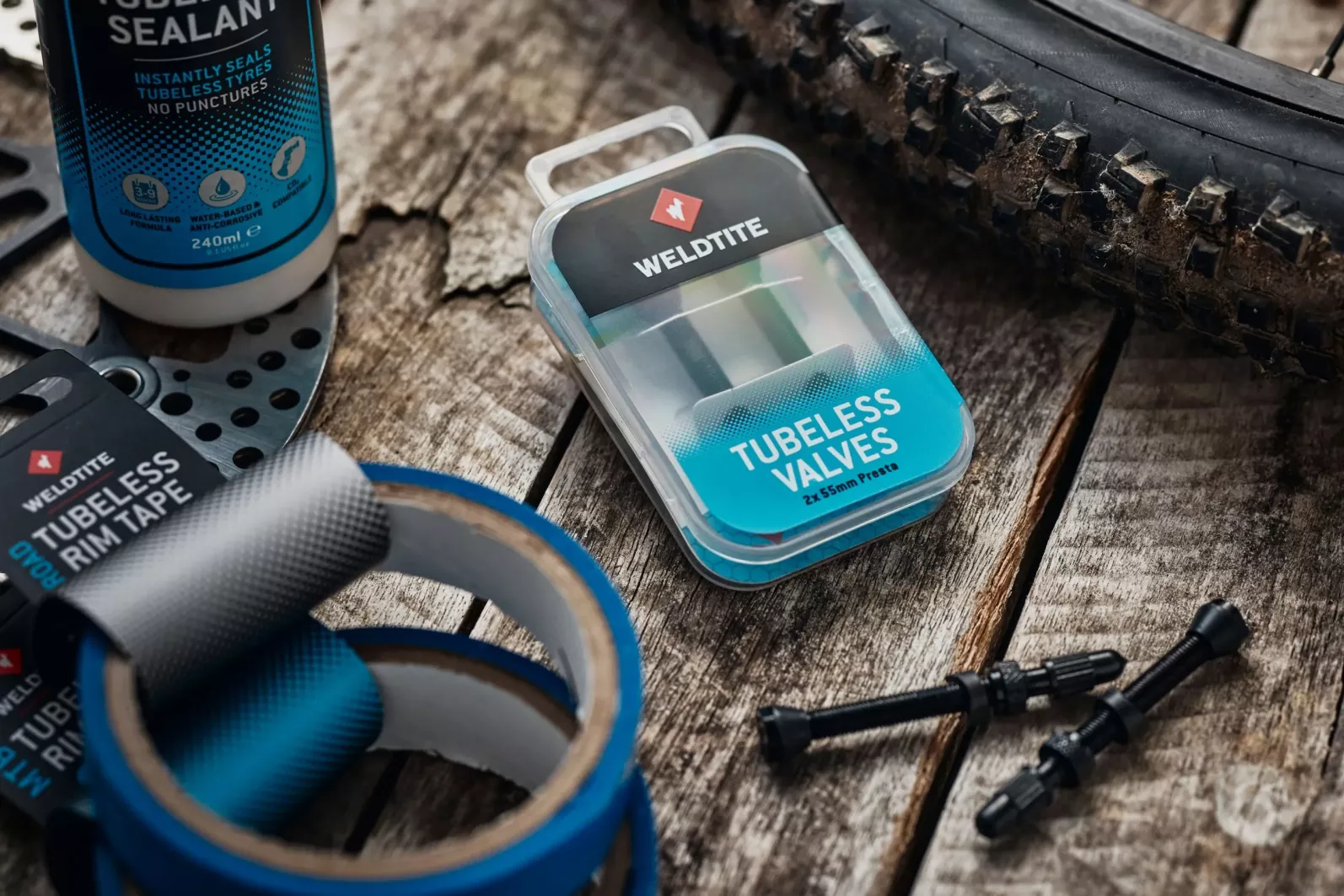 Вентиль Weldtite 05050 TUBELESS VALVE KIT для безкамерних ободів, 55мм, (2шт) 2