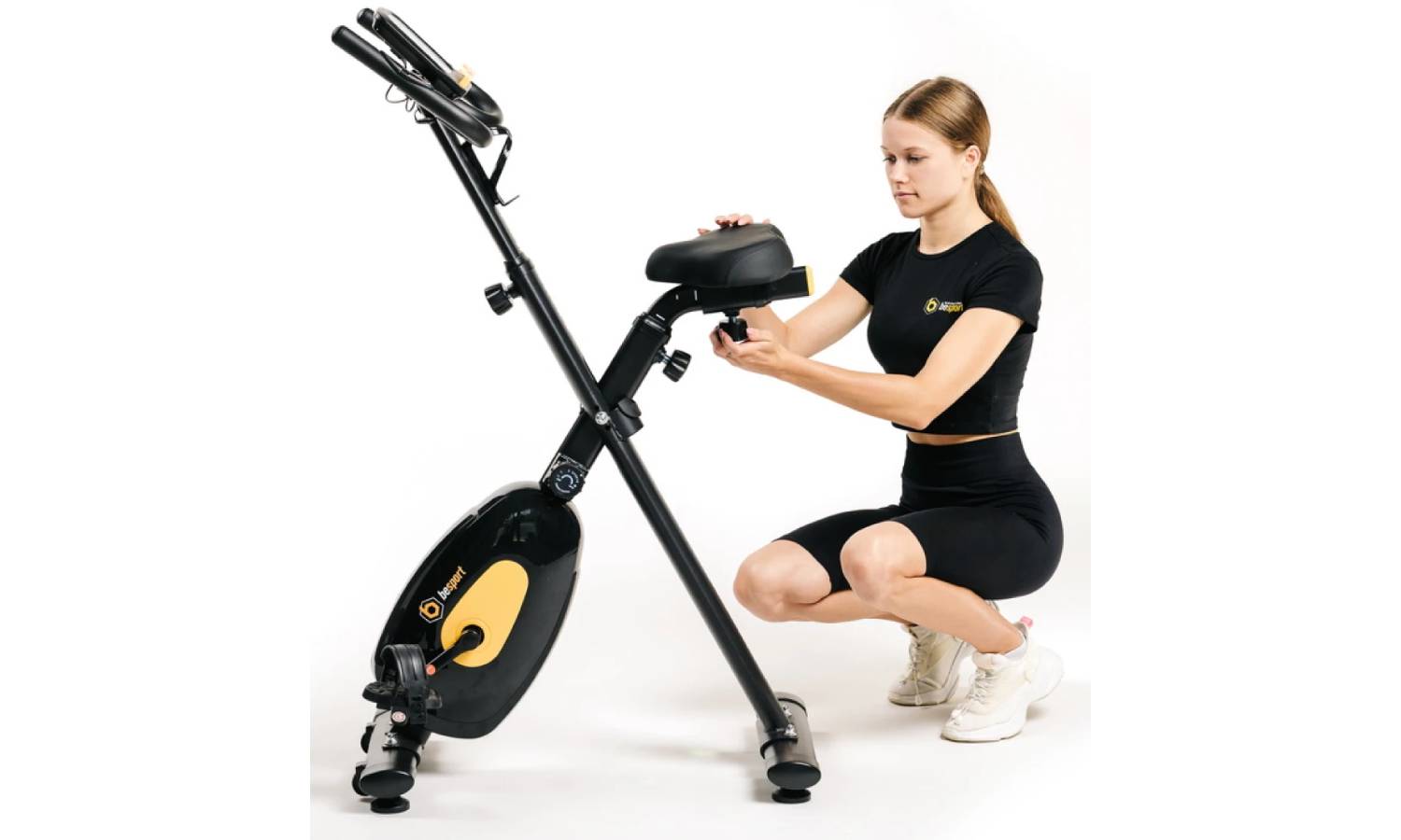 Велотренажер Besport BS-1560 XRAY магнітний чорно-жовтий 12