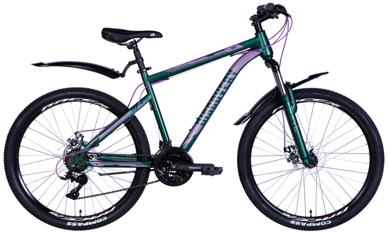 Фотография Велосипед Discovery TREK AM DD 26" размер М рама 18" 2024 Зеленый 