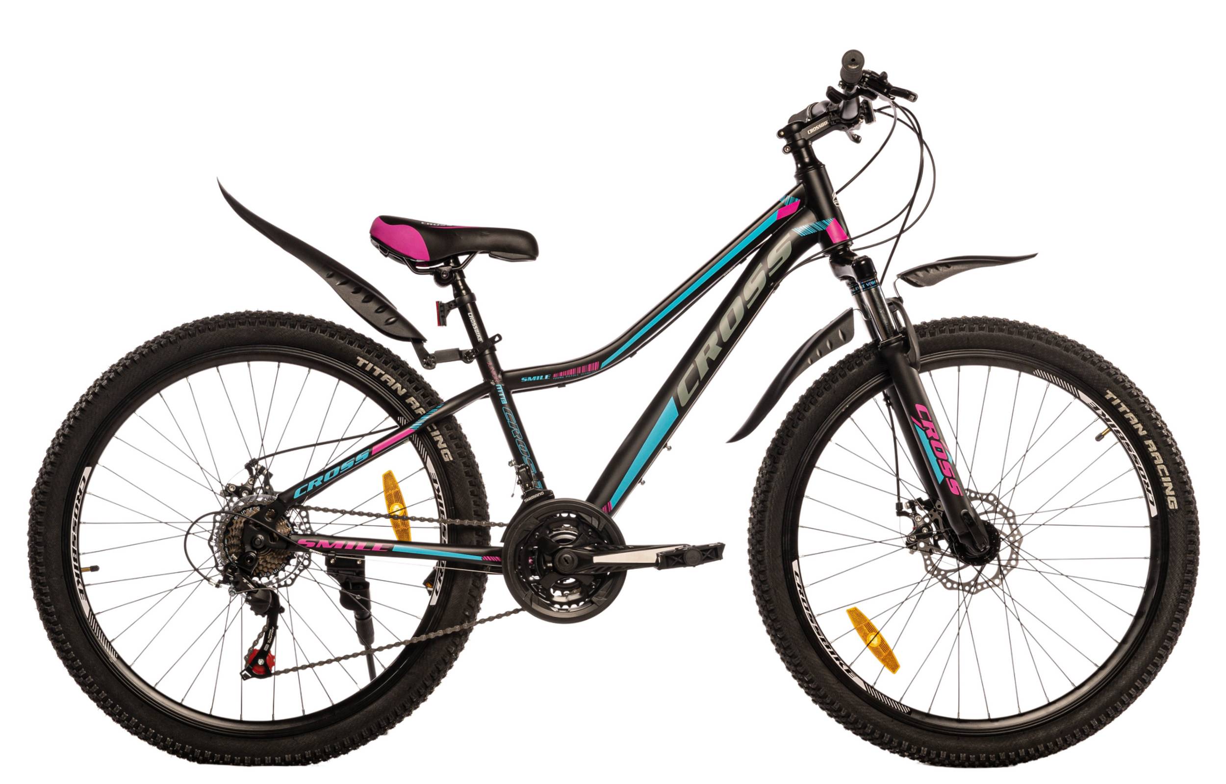 Фотографія Велосипед Cross SMILE 26" розмір XS рама 13" 2022 Чорно-рожевий