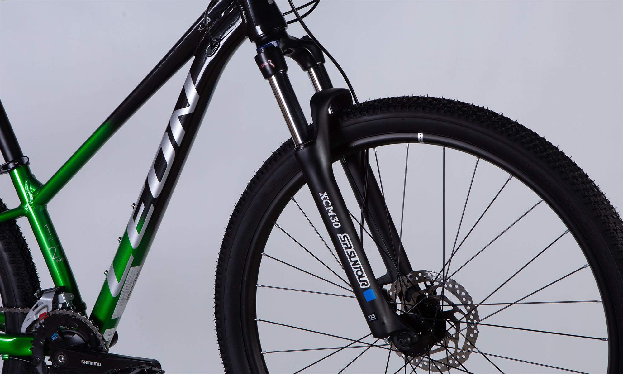 Велосипед Leon XC 80 HDD 27,5", розмір XS, рама-13", рік 2025, чорний з зеленим 2025 6