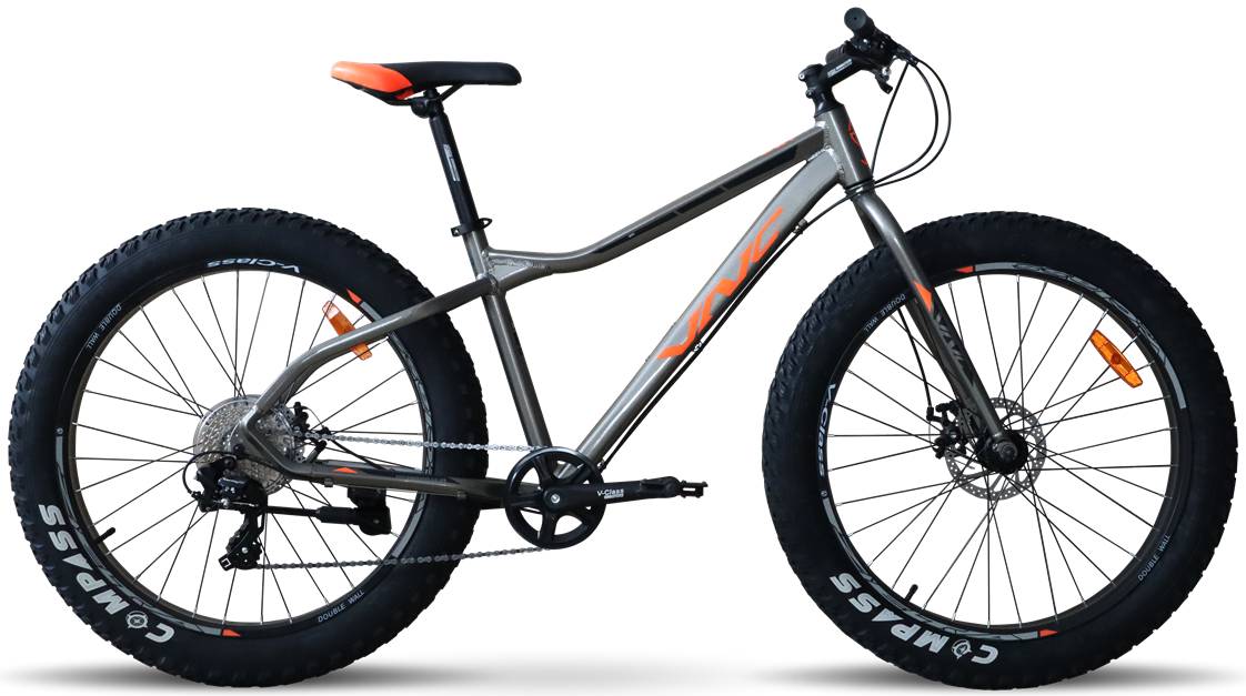 Фотография Велосипед фэтбайк VNC SnowRider A4 26" размер M рама 17 2023 Серо-оранжевый