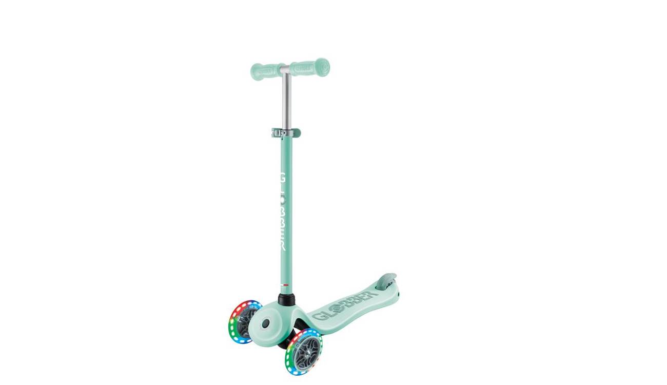 Самокат GLOBBER GO UP SPORTY со светящимися колёсами, мятно-фисташковый, 1+ 3