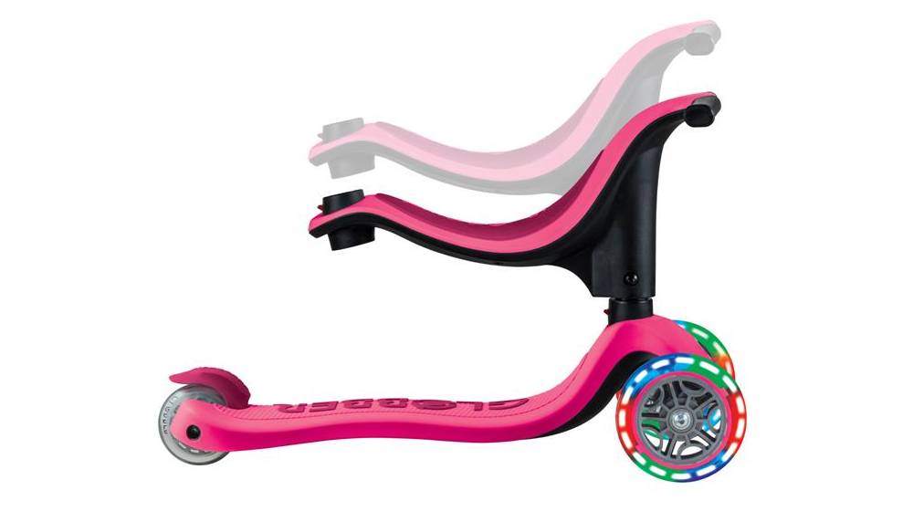 Самокат GLOBBER GO UP SPORTY з колісами, що світяться, пурпурно-рожевий, 1+ 8
