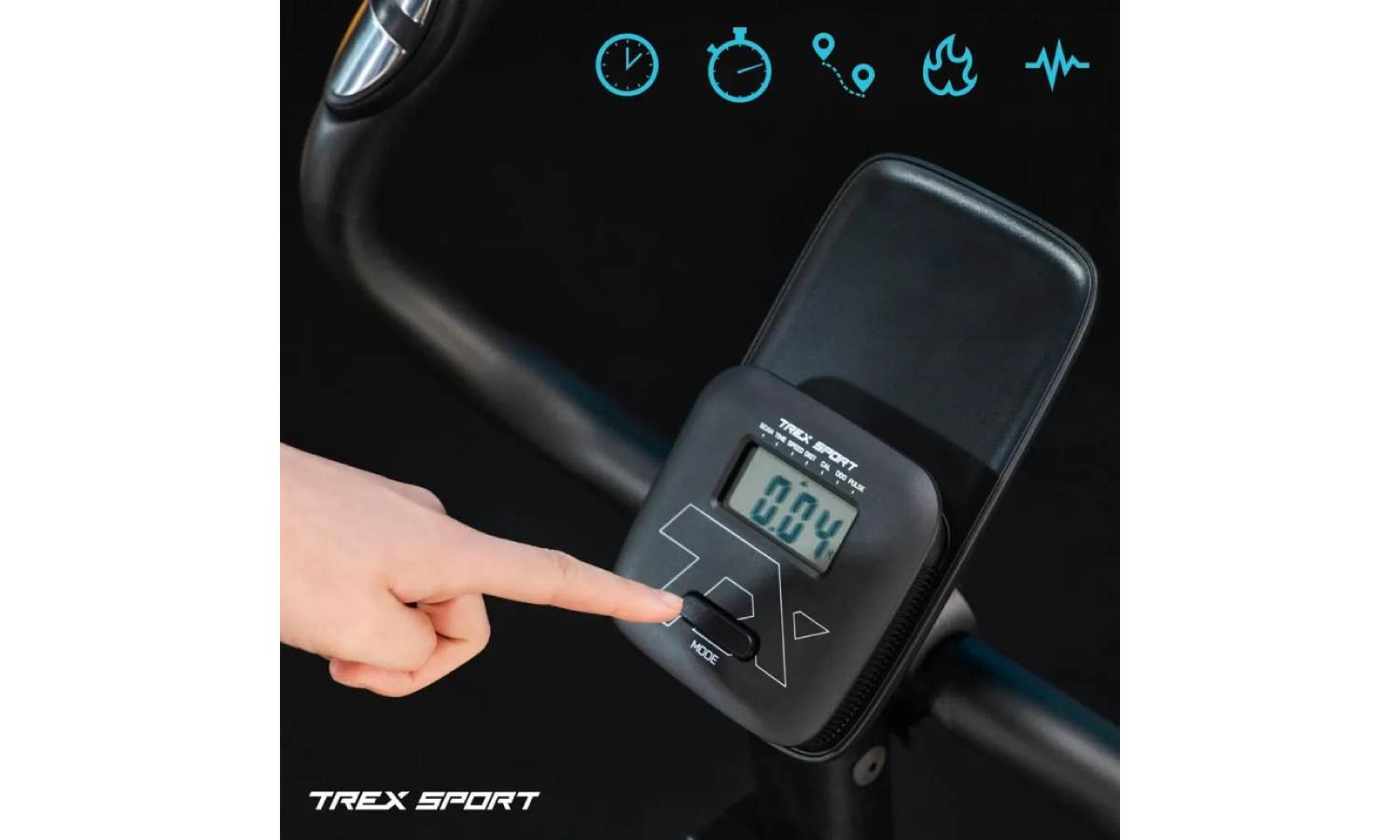 Велотренажер Trex Sport TX-400MB RECK магнітний сірий 15