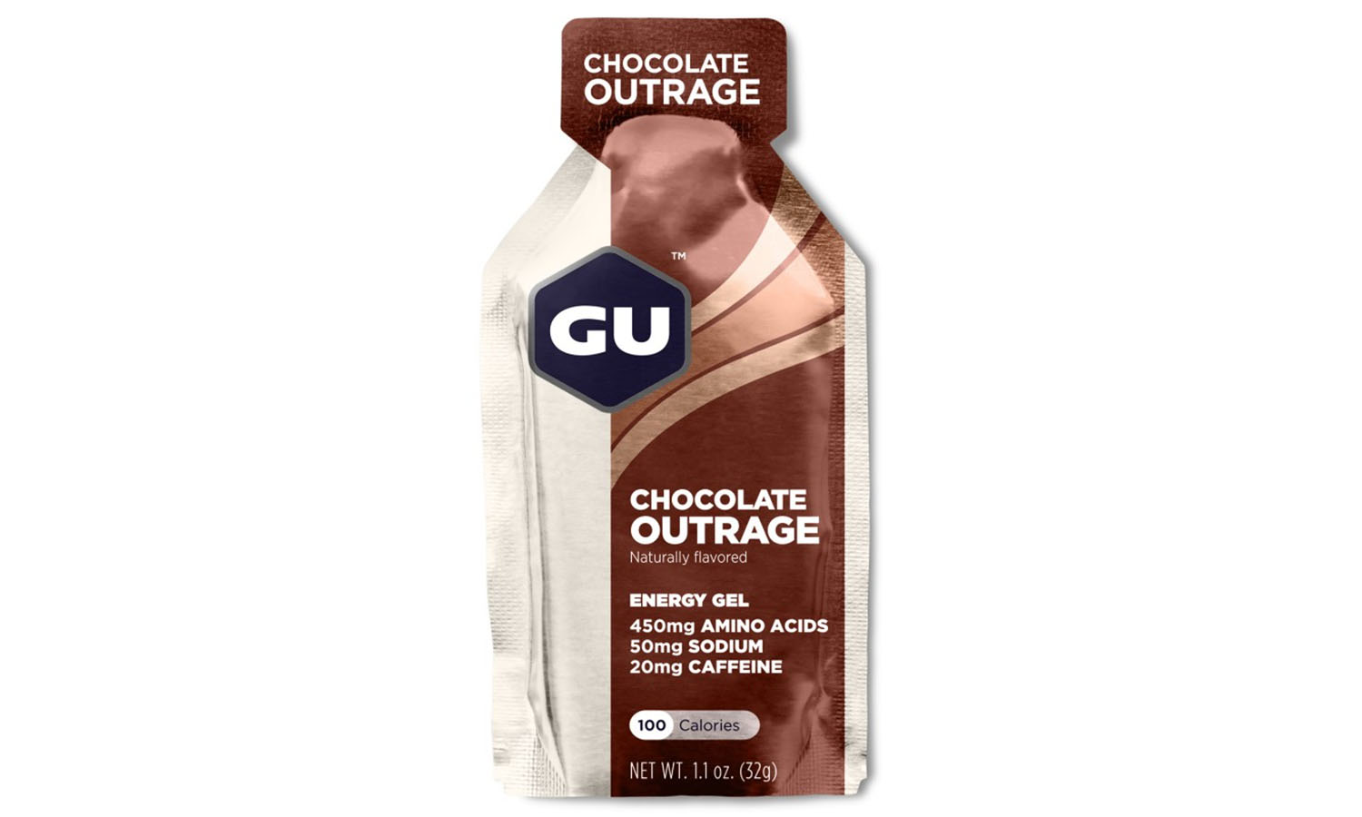 Фотография Энергетический гель GU Energy Chocolate Outrage, 32 г (20 мг кофеина)