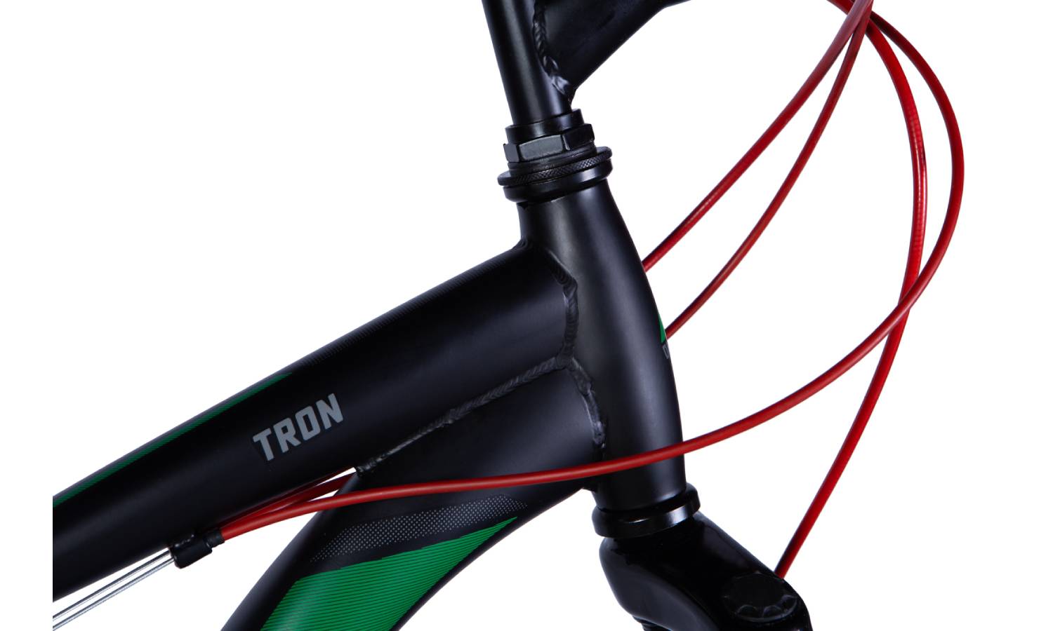 Фотография Велосипед Discovery TRON DD 26" размер S рама 15" 2024 Черно-зеленый 2