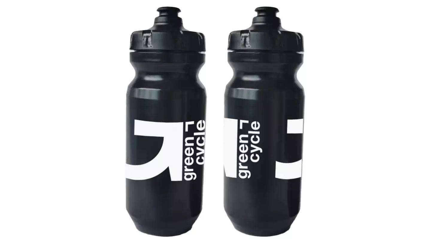 Фляга 0,6 Green Cycle GBT-516 с увеличенным клапаном, черная с белым 