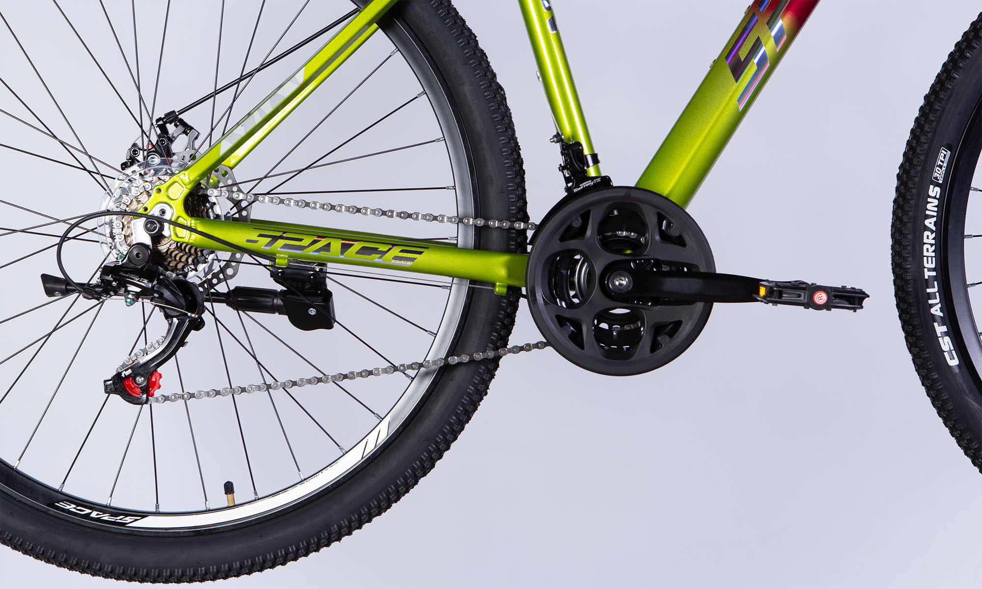 Велосипед SPACE PHAETON DD FR 29", AL, размер M, рама 18", 2025, зелено-розовый  2