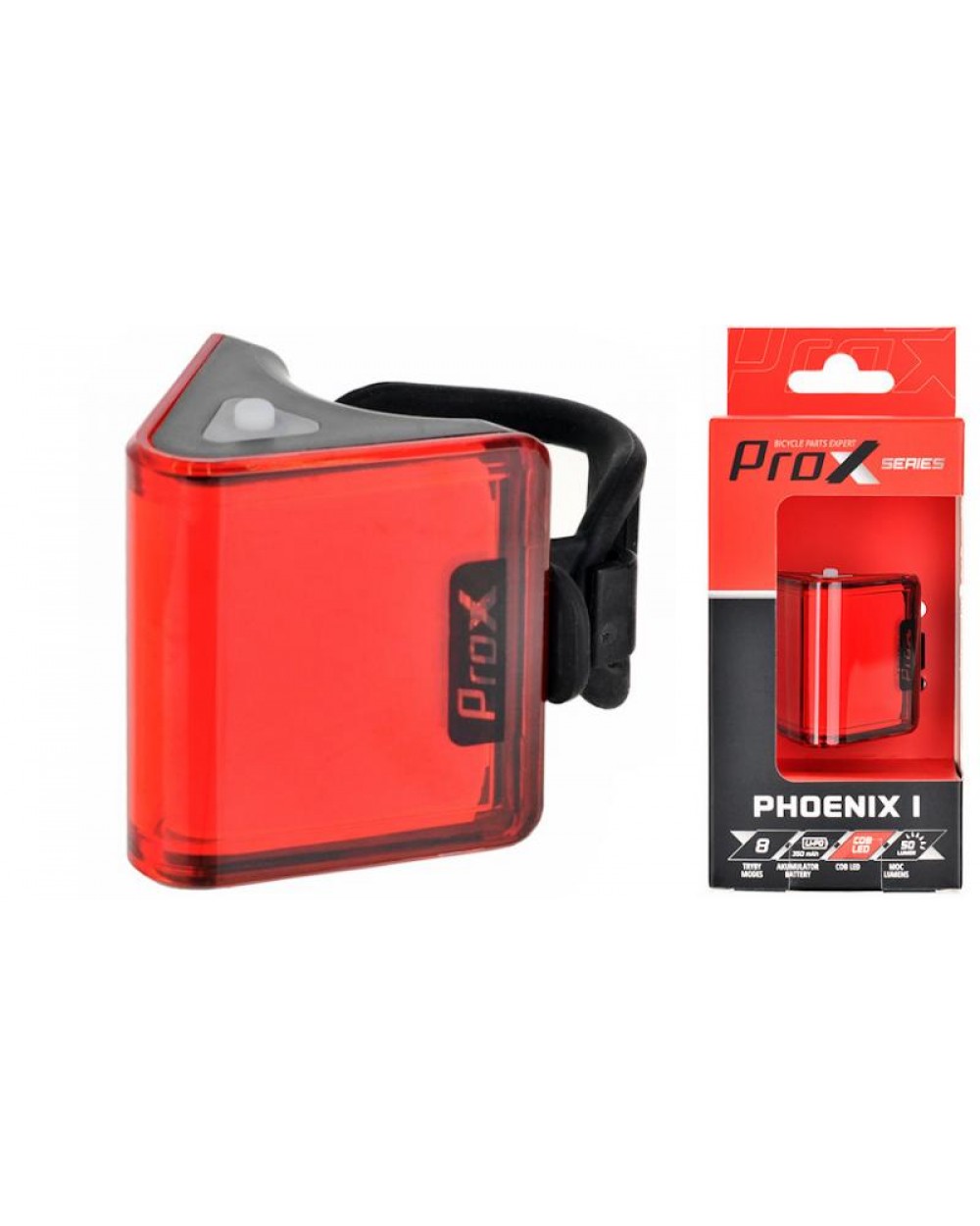 Фара задня ProX Phoenix I 50лм, 350 mAh, USB-C, Memory Mode 2