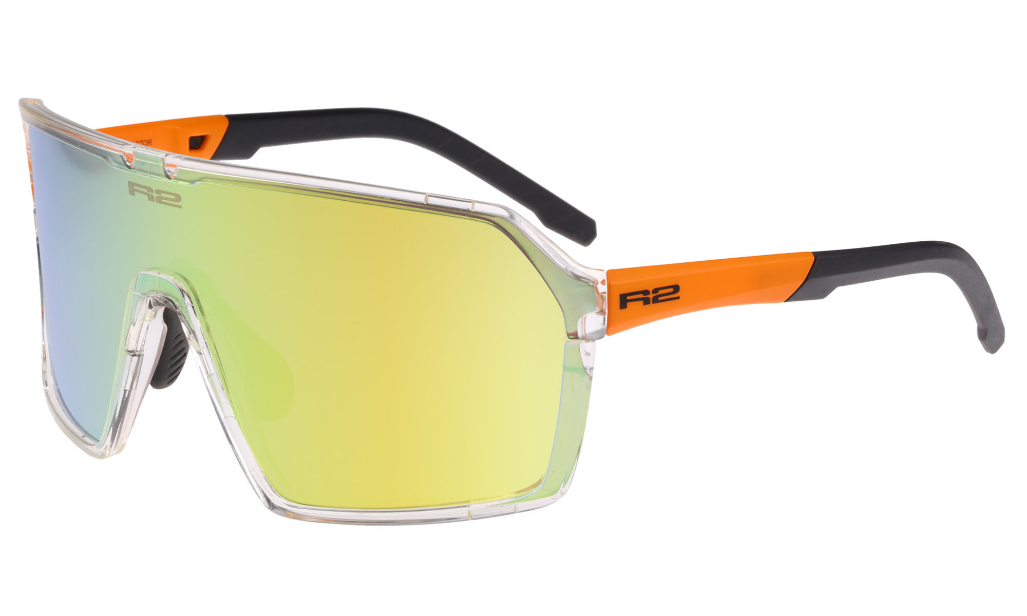 Очки R2 FACTOR clear-orange (TR90), линза smoke (Polarized TAC), покрытие orange full revo 