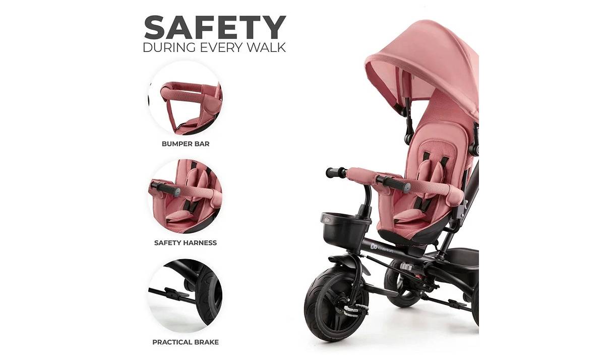 Триколісний велосипед Kinderkraft Aveo Rose Pink 4 Триколісний велосипед Kinderkraft Aveo Rose Pink 4