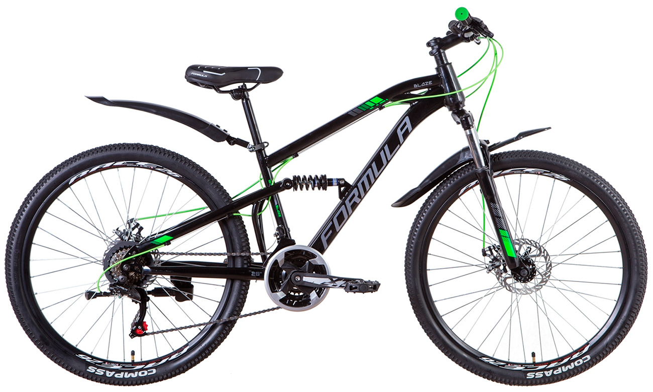Велосипед Formula BLAZE AM2 DD 26" (2021) 2021 Чорно-зелений 2
