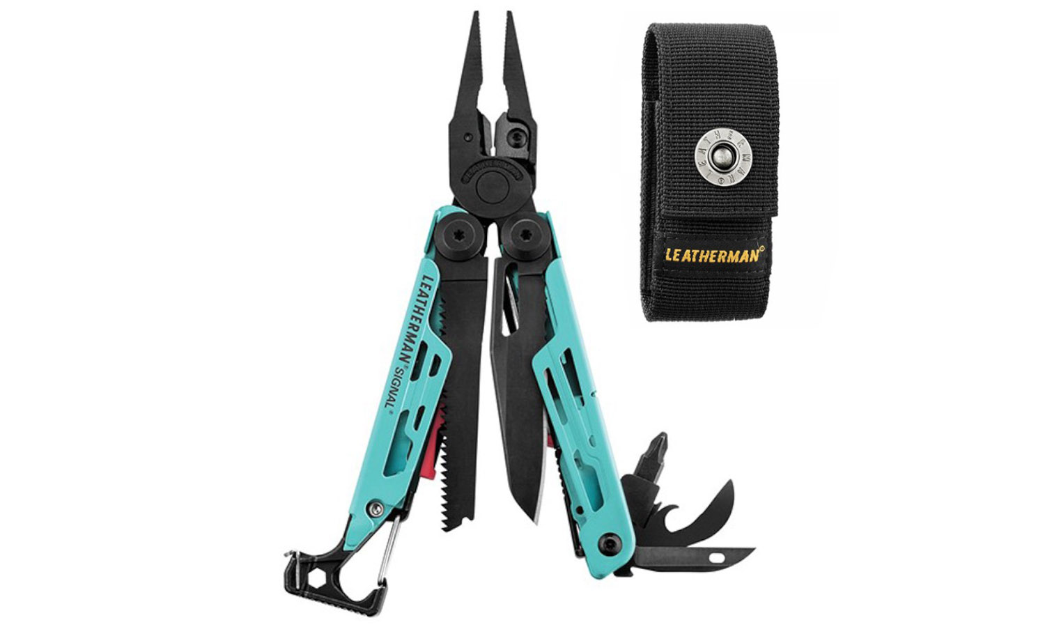 Фотография Мультиинструмент LEATHERMAN SIGNAL AQUA, синтетический чехол, картонная коробка