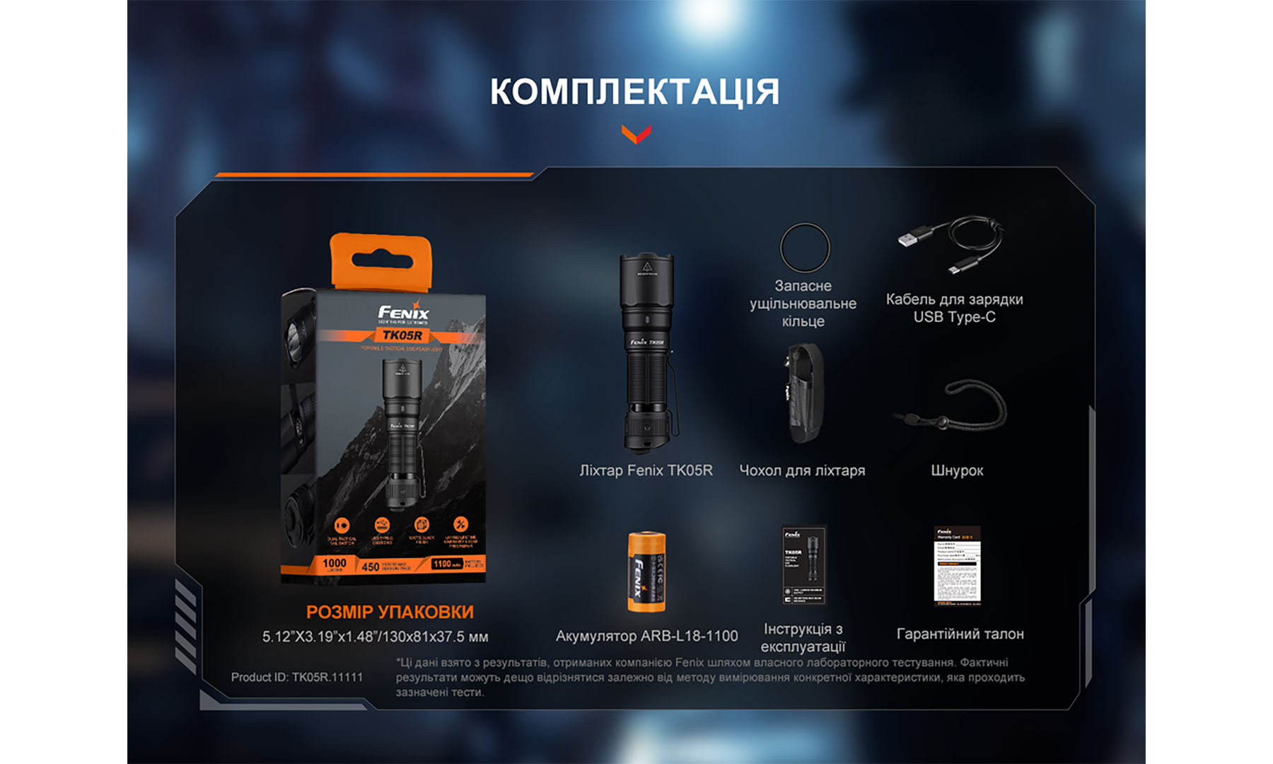 Тактичний ліхтар ручний Fenix ​​TK05R чорний 2