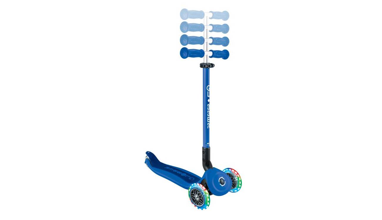 Самокат GLOBBER GO UP ACTIVE со светящимися колёсами, синий, 1+ 4