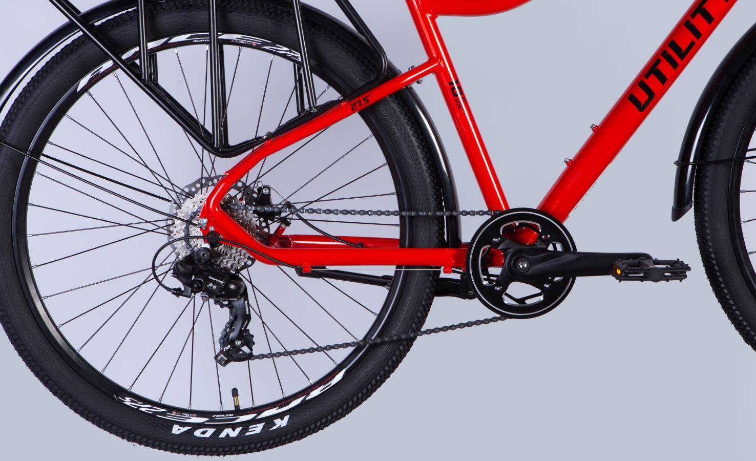 Велосипед Dorozhnik UTILITY DD 27,5" размер L рама 18,5" 2025 красный 4