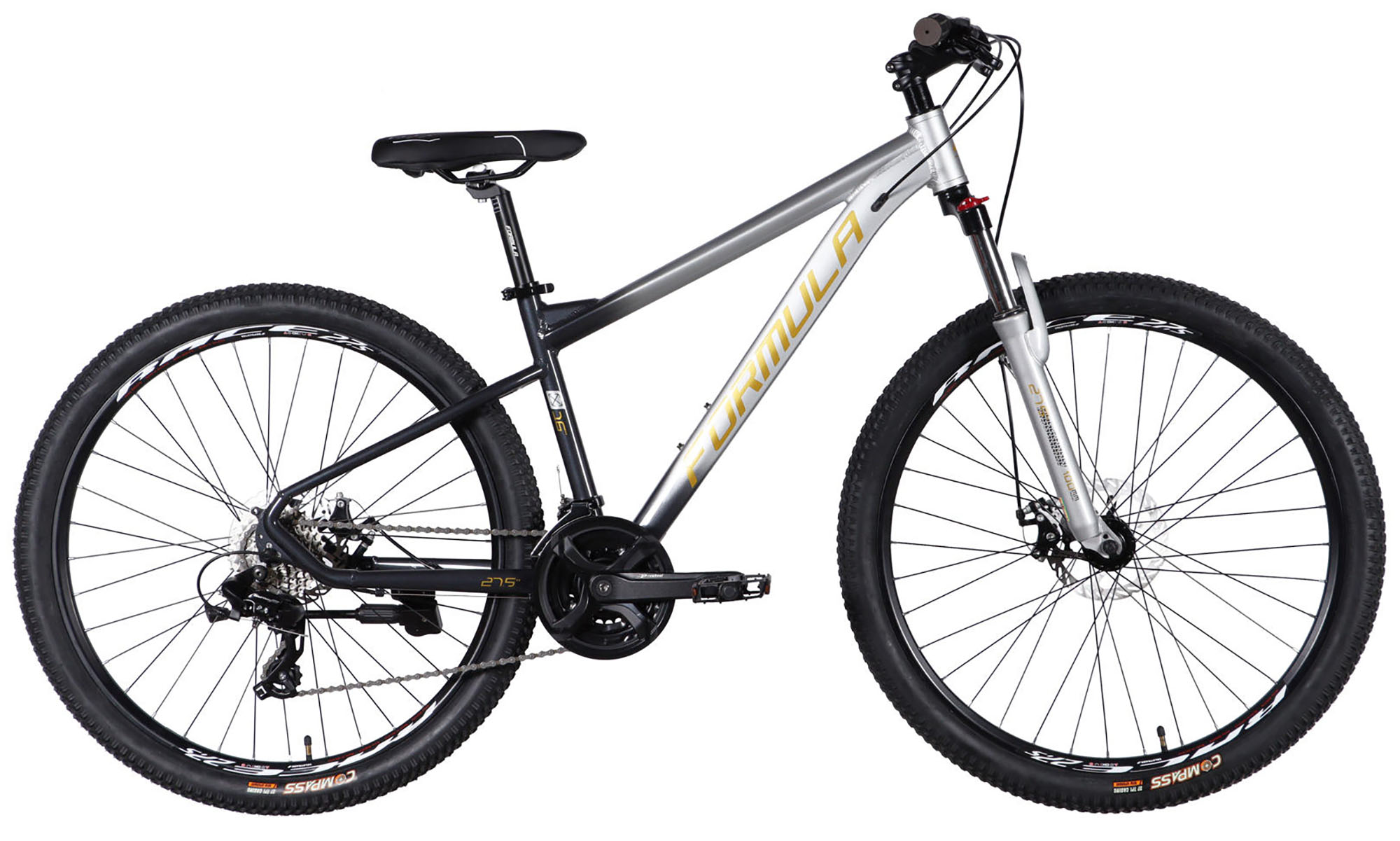 Велосипед Formula F-1 DD CS, 27.5", размер S, рама-16", год 2026, серебристо-черный