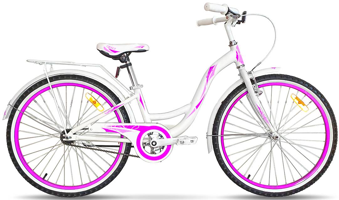 Фотографія Велосипед VNC Emily AC 24" розмір XXS рама 11 2023 Біло-рожевий