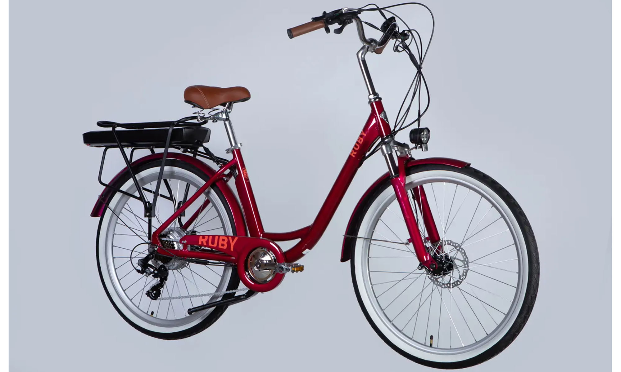 Велосипед з електроприводом Dorozhnik eRUBY DD FR 26", розмір M, рама-17", 36B, 13А*г, 500Вт, рік 2026, бордовий 5