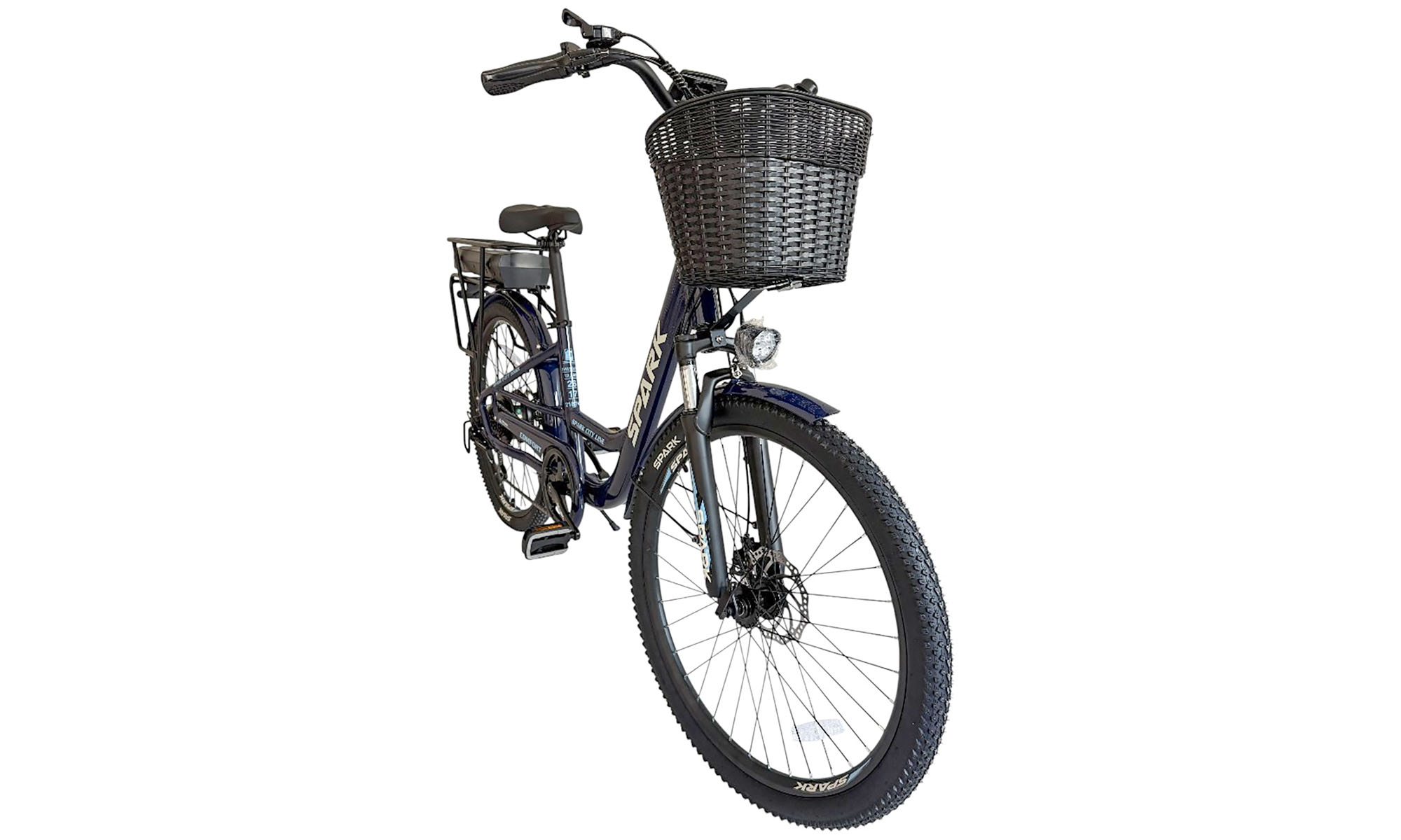 Велосипед з електромотором SPARK E-CITY COMFORT 26", розмір M, рама 17", рік 2026, 48V/500W/12,8Ah, темно-синій 2 Велосипед з електромотором SPARK E-CITY COMFORT 26", розмір M, рама 17", рік 2026, 48V/500W/12,8Ah, темно-синій 2