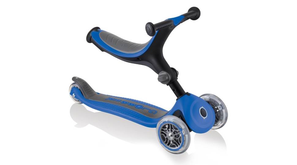 Самокат GLOBBER GO UP FOLDABLE PLUS синий, светящиеся колёса, 1+ 2