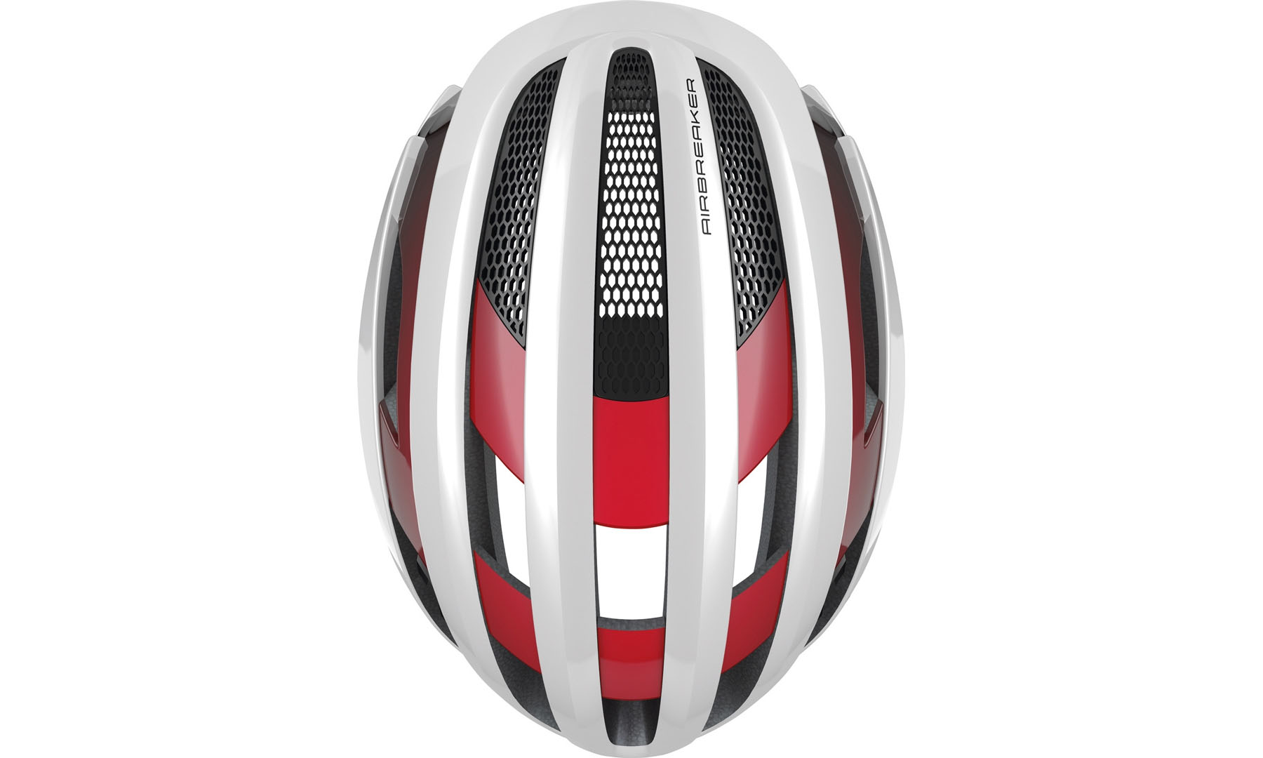 Велошолом спортивний ABUS AIRBREAKER White Red, розмір M (52-58 см) 2