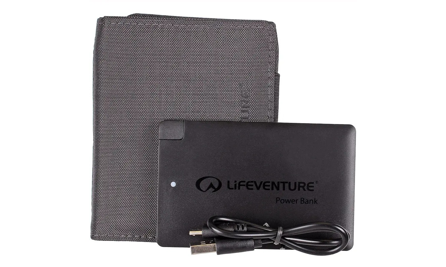 Гаманець з павербанком Lifeventure RFID Charger Wallet grey 5