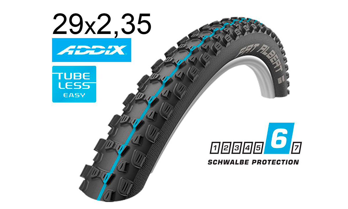 Фотографія Покришка Schwalbe 29x2.35 Schwalbe (60-622) FAT ALBERT REAR SnakeSkin, TL-Easy, Evolutoin Folding B/B-SK HS478 Addix Spgrip 67EPI EK black