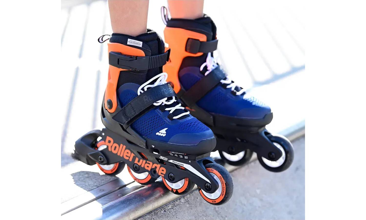 Ролики Rollerblade Microblade 2024 midnight blue-warm orange 28-32 3