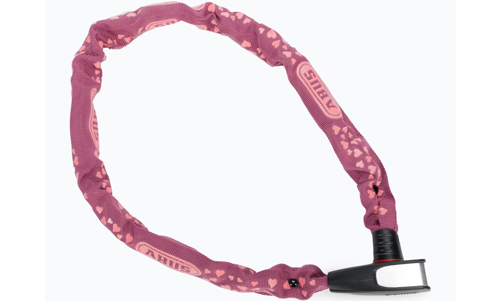 Замок із ланцюгом ABUS 6806K/85см, Cherry Heart (Square Chain), вишневий, ланцюг квадратного перерізу 3