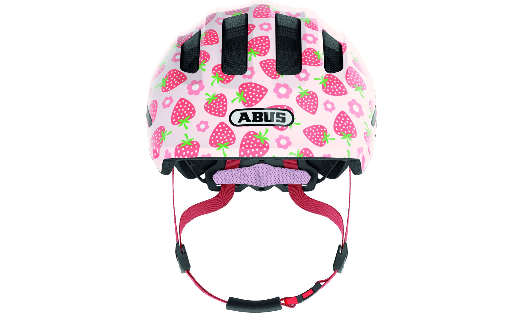 Фотографія Велошолом дитячий ABUS SMILEY 3.0 LED Rose Strawberry, розмір M (50-55см) 2
