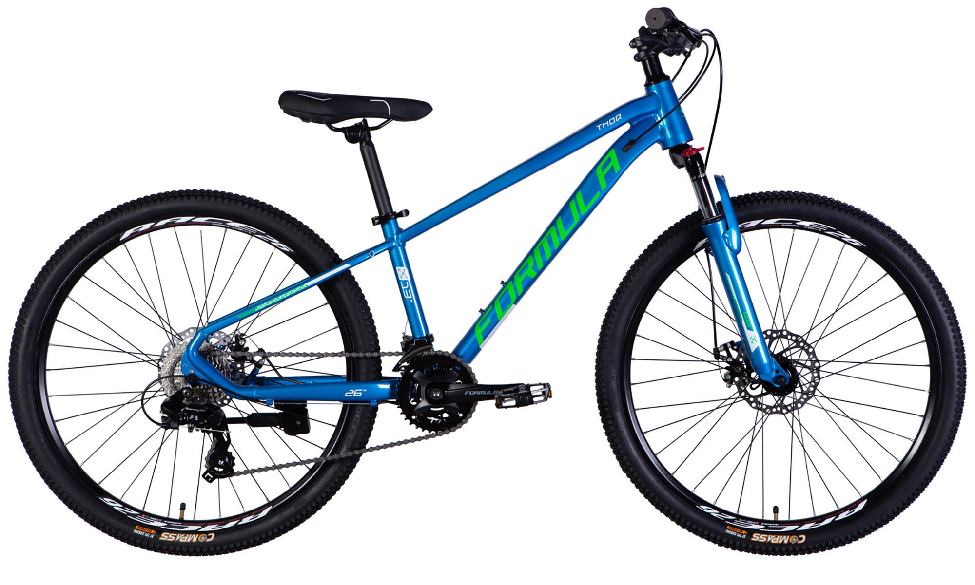 Велосипед AL 26" Formula THOR DD CS рама-13" синій з зеленим 2026