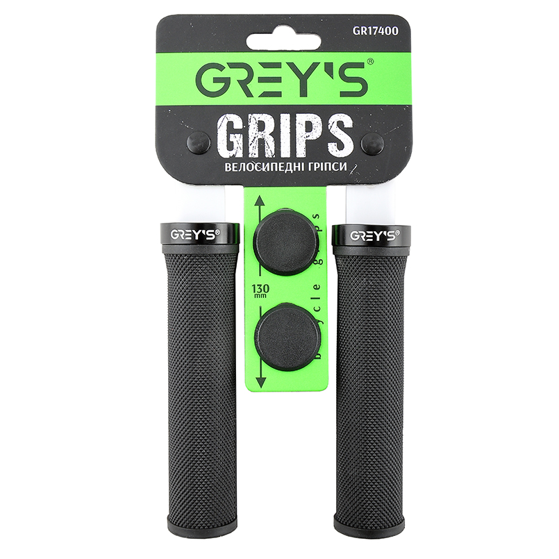 Фотографія Грипси Grey's з гумовим покриттям, 130 мм, Чорний