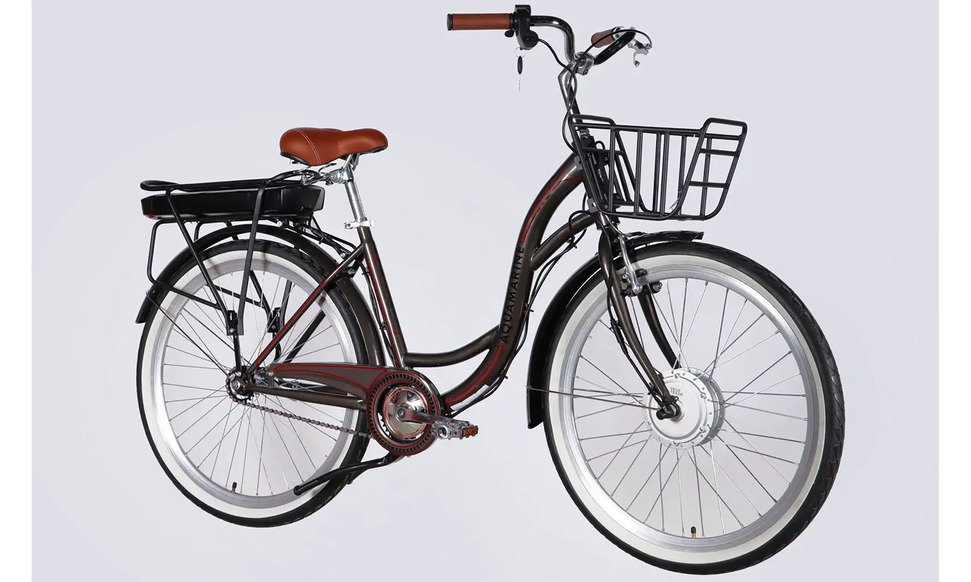 Велосипед с электроприводом Dorozhnik eAQUAMARINE BH 26", размер M, рама-17", 36B, 13А*ч, 500Вт, год 2026, серый с корзиной Велосипед с электроприводом Dorozhnik eAQUAMARINE BH 26", размер M, рама-17", 36B, 13А*ч, 500Вт, год 2026, серый с корзиной