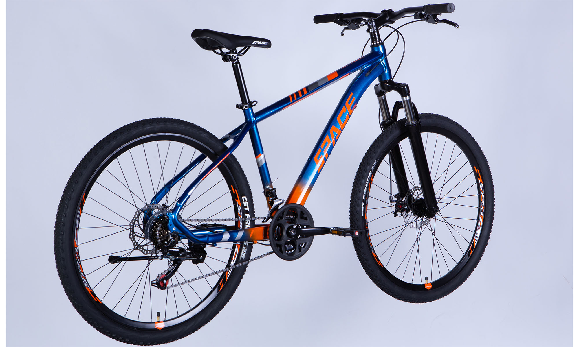 Велосипед SPACE MERCURY DD FR 29", размер L, рама-20", год 2026, сине-оранжевый 2