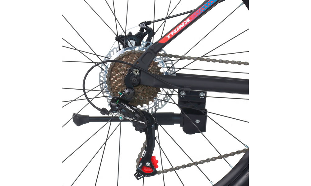 Фотография ВелосипедTrinx M116 26" размер S рама 15 2022 Matt-Black-Blue-Red 3