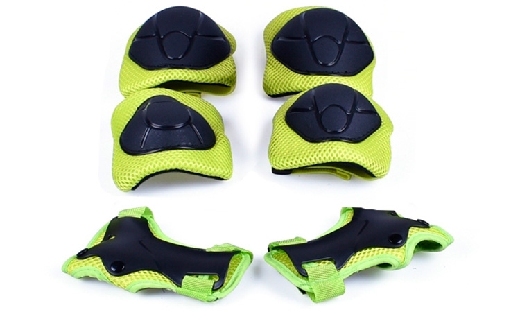 Защита для детей FSK M07 кисти/локти/колена, черно-салатовая 