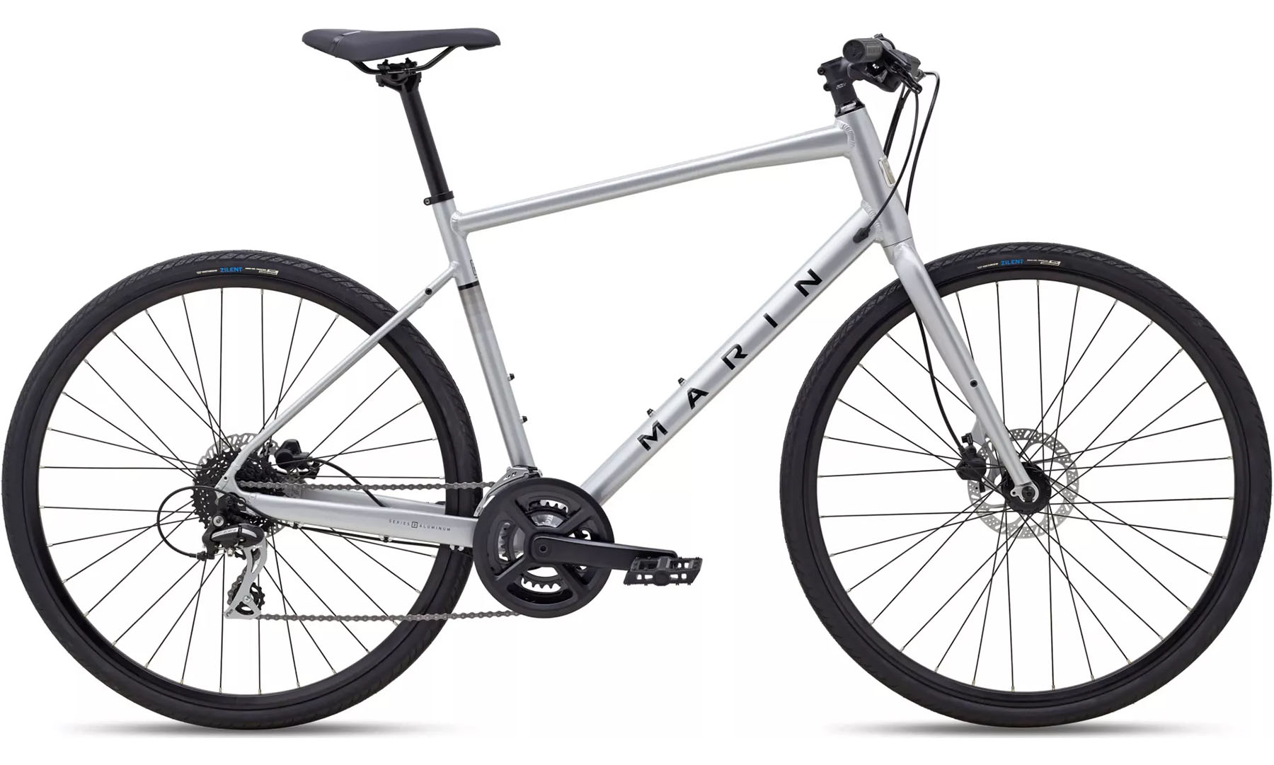 Фотография Велосипед 28" Marin Fairfax 2 размер рамы L 2024 Gloss Silver/Black