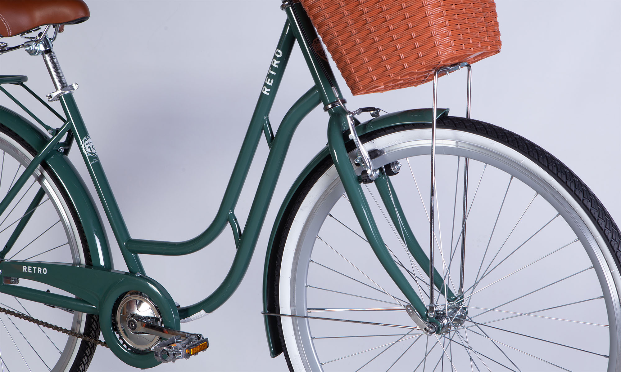 Фотография Велосипед Dorozhnik RETRO Velosteel 28", размер L, рама 19", 2025, зелено-серый  3