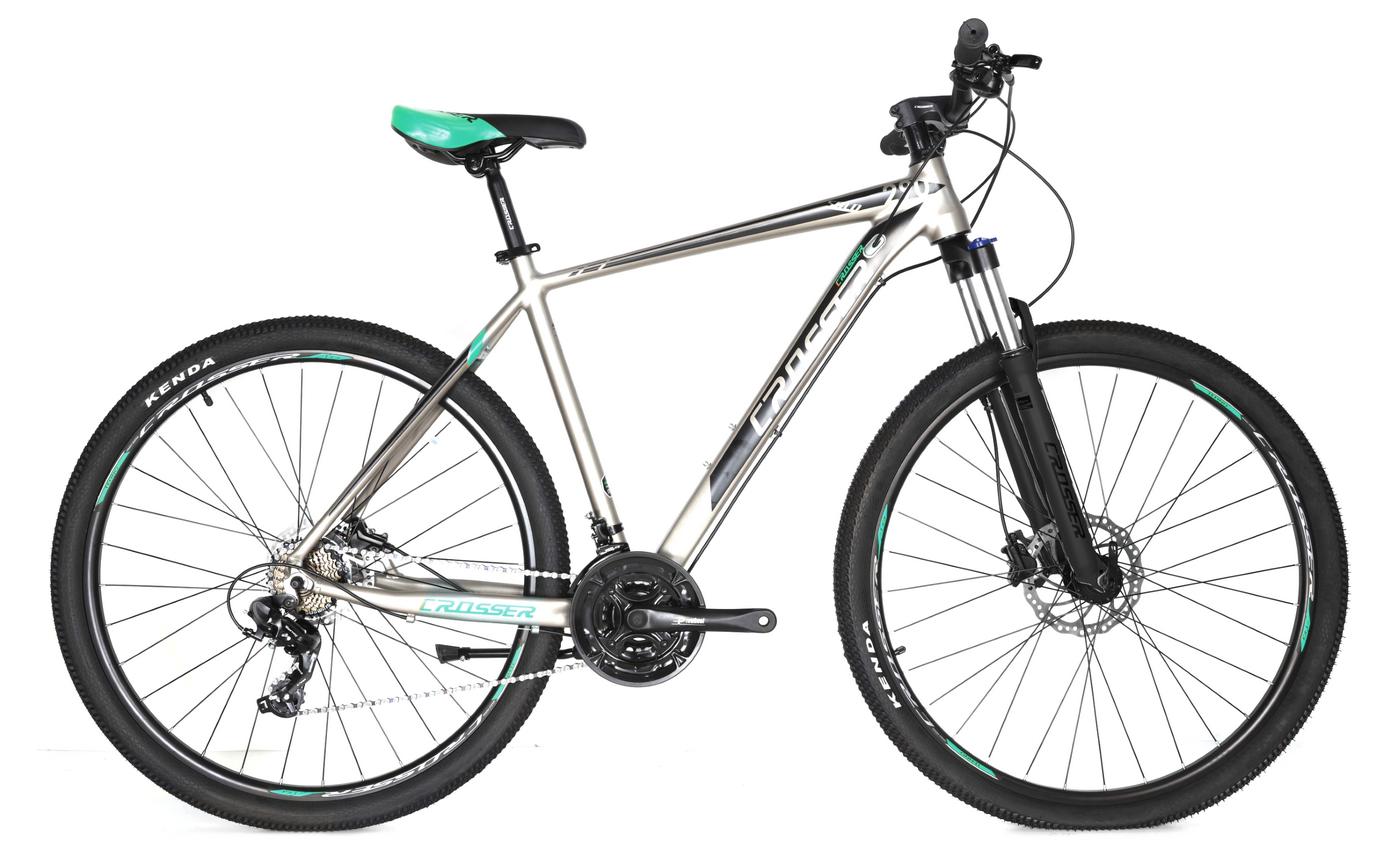 Фотография Велосипед Crosser Solo 3x8 29" размер XL рама 21 2023 Серо-зеленый