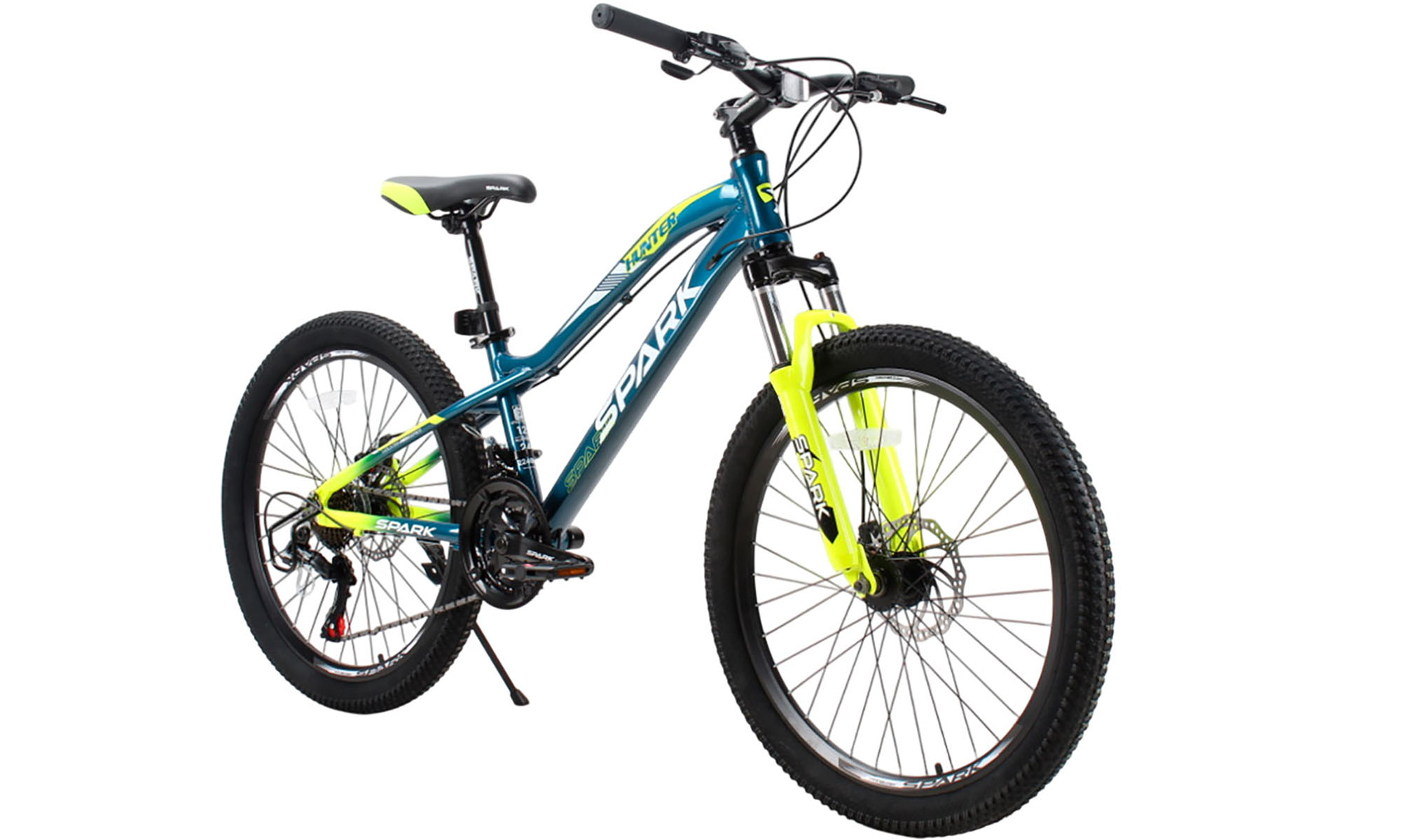 Велосипед SPARK HUNTER JR. 24", розмір XXS, рама 12", рік 2025, темно-синій з жовтим 3