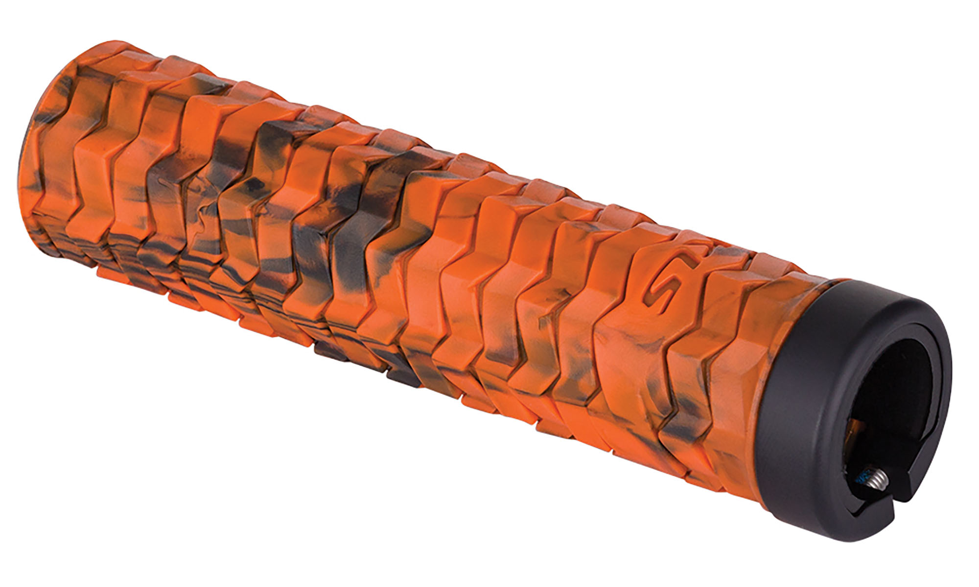 Ручки на руль с одним замком KLS Poison LockOn оранжевый/черный Ручки на руль с одним замком KLS Poison LockOn оранжевый/черный