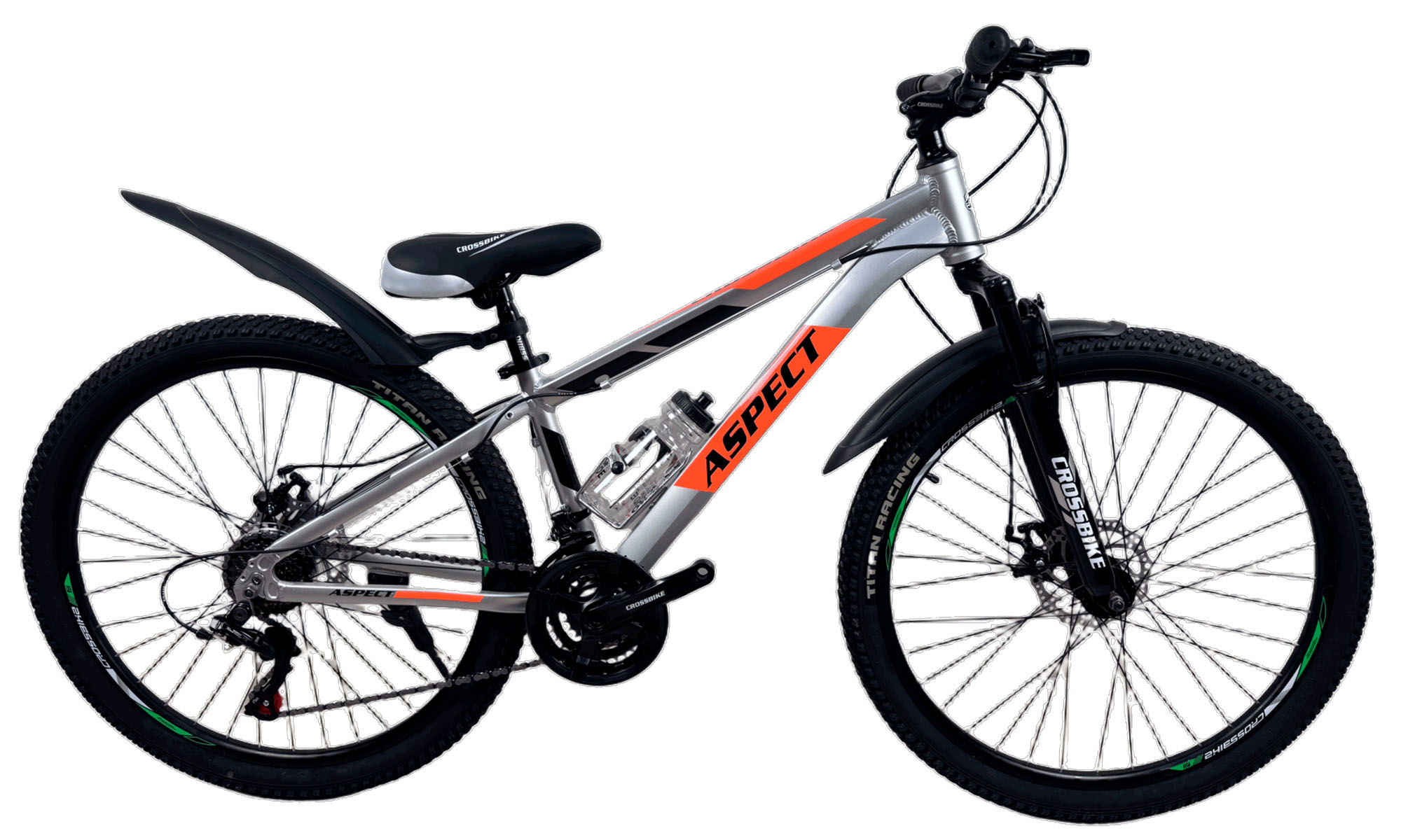 Велосипед CrossBike Aspect 24", размер XXS, рама 11", год 2026, Серебристый 
